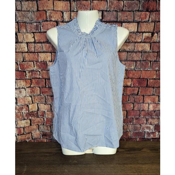 NWT J. Crew Button-ruffleneck Sleeveless top Size XS - Picture 1 of 7